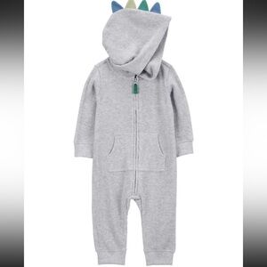 Carter’s 9M zip up one piece long sleeve dinosaur jumpsuit infant baby toddler